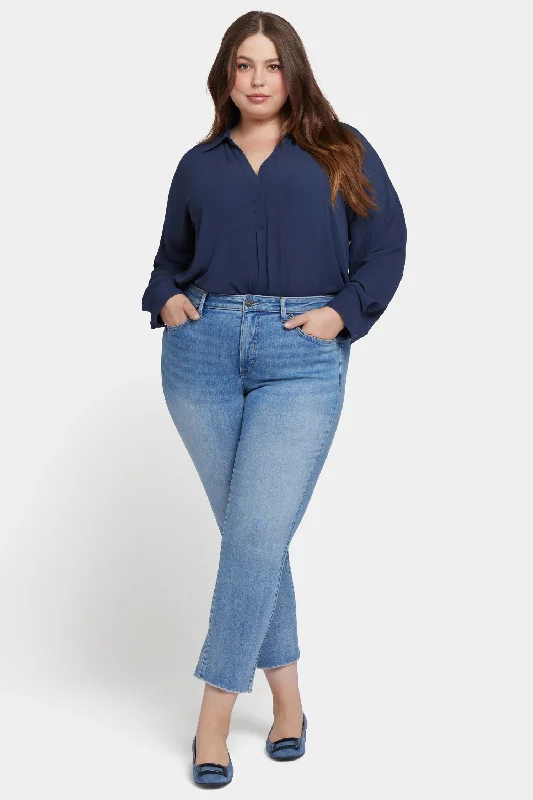 Sheri Slim Ankle Jeans In Plus Size - Blue Valley