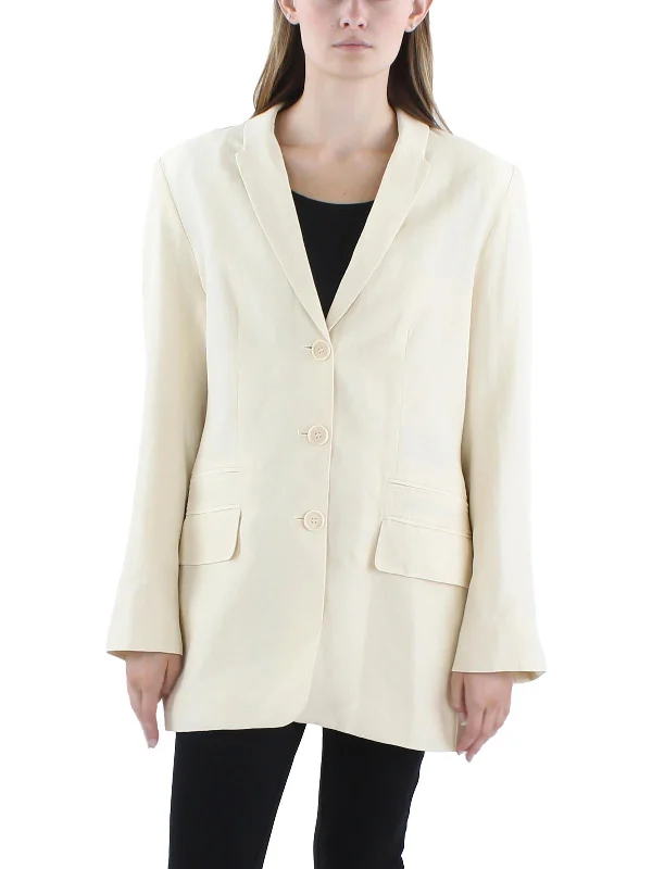 Womens V Neck Casual Double-Breasted Blazer